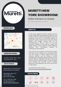 Muretti New York Showroom- Italian Kitchens & Closets