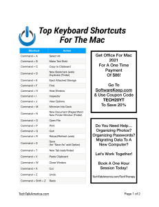 Keyboard Shortcuts