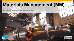 Materials Management MM Curriculum Intro