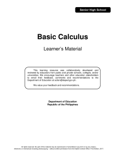 Basic Calculus Learners Material