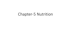 Chapter 5 Nutrition