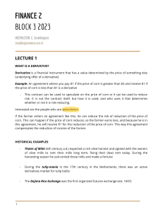 Lecture notes Finance 2