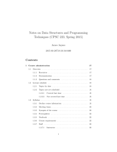 Notes on Data Structures and Programming