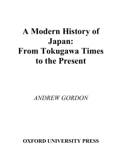 A Modern History of Japan From Tokugawa