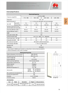 Huawei Antenna Specifications - EasyRET 4-Port Datasheet