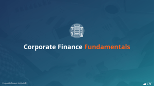Corporate Finance Fundamentals - Course Presentation