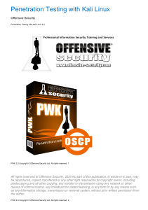 Offensive Security OSCP v2020