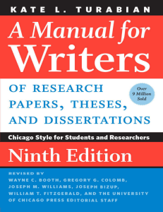 A Manual for Writers of Research Papers Theses and Dissertations Ninth Edition by Turabian Kate L z lib.org 