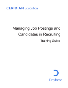 Managing Job Postings and Candidates - Training Guide 610201