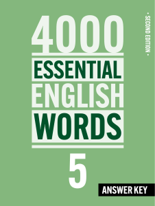 4000 Essential English Words 5 Answer Key