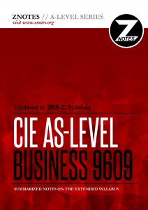 AS Level CAIE BUSINESS Z-Notes