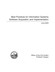 Best Practices for Information Systems Software Acquisition and Implementation