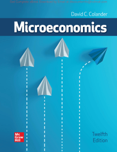 Microeconomics, 12e David Colander