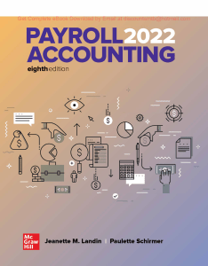 Payroll Accounting 2022, 8e By Jeanette Landin, Paulette Schirmer