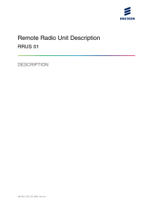 Remote Radio Unit Description RRUS 01