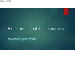 experimental techniques practice PDF