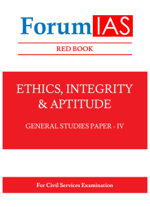 Forum IAS - ETHICS, INTEGRITY AND APTITUDE