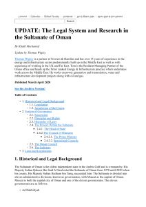 UPDATE  The Legal System and Research in the Sultanate of Oman 