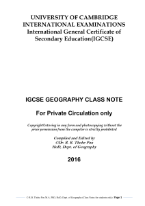 igcse-geography-class-notes