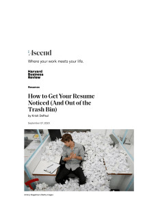 How to Get Your Resume Noticed (And Out of the Trash Bin)