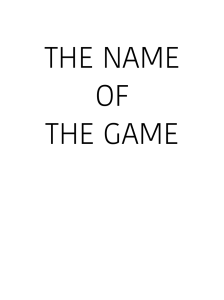 The name of the Game - Luke Belmar