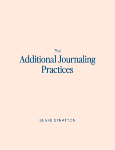 Additional Journaling Practices