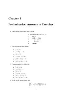 Exercises Solutions
