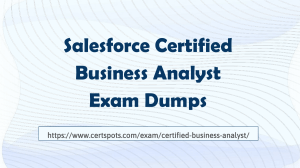 Salesforce Certified Business Analyst Certification Dumps Questions 2023