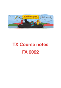 TX Course Notes FA 2022