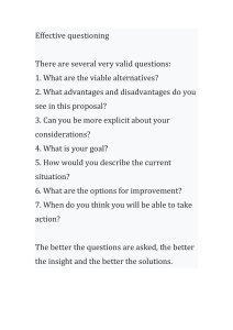 Effective questioning