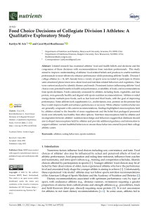 Factors affecting college athlete's food decisions