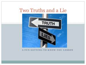 Two Truths and a Lie (Ice Breaker)