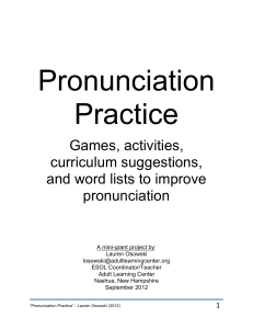 Pronunciation Practice Lists of Sounds Pairs (ESL)