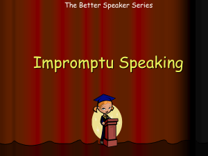 Impromptu Speaking Presentation