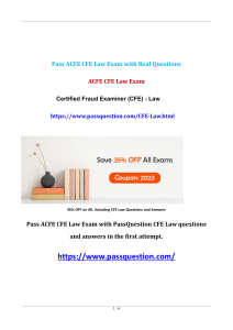 Certified Fraud Examiner (CFE) - Law CFE Law Real Questions