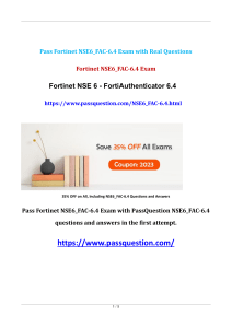Fortinet NSE6 FAC-6.4 Practice Test Questions