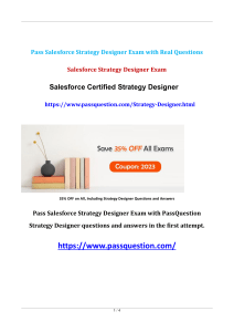 Salesforce Strategy Designer Certification Practice Exam 2023