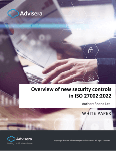 Overview of New Security Controls in ISO 27002 EN 2