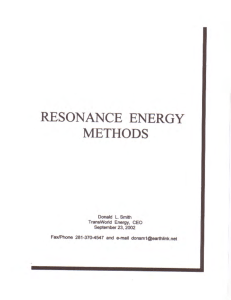 Resonance Energy Methods - Donald L. Smith