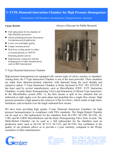 Y-TYPE Diamond Interaction Chamber for High Pressure Homogenizer