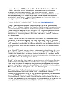 Willkommen auf GPTDeutsch – Ihre kostenlose Online-Plattform für den Chat mit ChatGPT in deutscher Sprache
