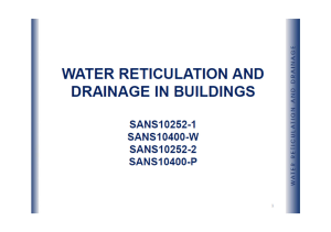 SANS 10252 Water Reticulation