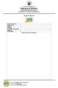 Anecdotal Record Form - San Pablo High School