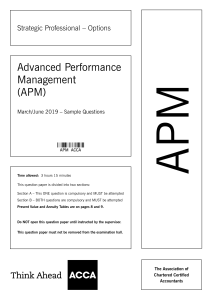 MJ19 Sample APM QUESTIONS