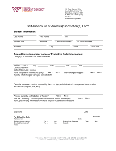 Arrest Self-Disclosure form