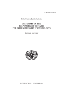 UN MATERIALS ON THE RESPONSIBILITY OF STATES FOR INTERNATIONALLY WRONGFUL ACTS