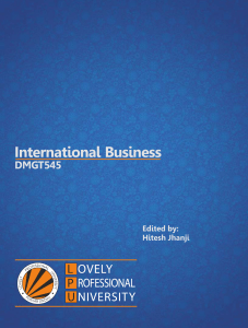  INTERNATIONAL BUSINESS management course 