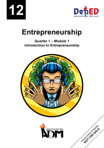 Entrepreneurship: Introduction to Entrepreneurship - Grade 12 Module