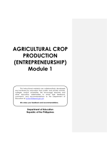 Agricultural Crop Production - MODULE 1