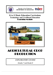 Agricultural Crop Production Learning Module for Grades 7-8